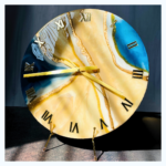 Golden Vein Resin Clock